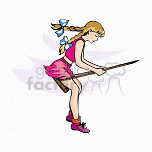300x300 Royalty Free Girl On A Swing 158905 Vector Clip Art Image