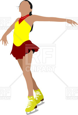 271x400 Silhouette Of Girl Figure Skating Royalty Free Vector Clip Art
