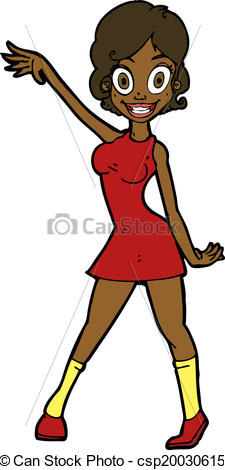 225x470 Cartoon Party Girl Vector Clip Art