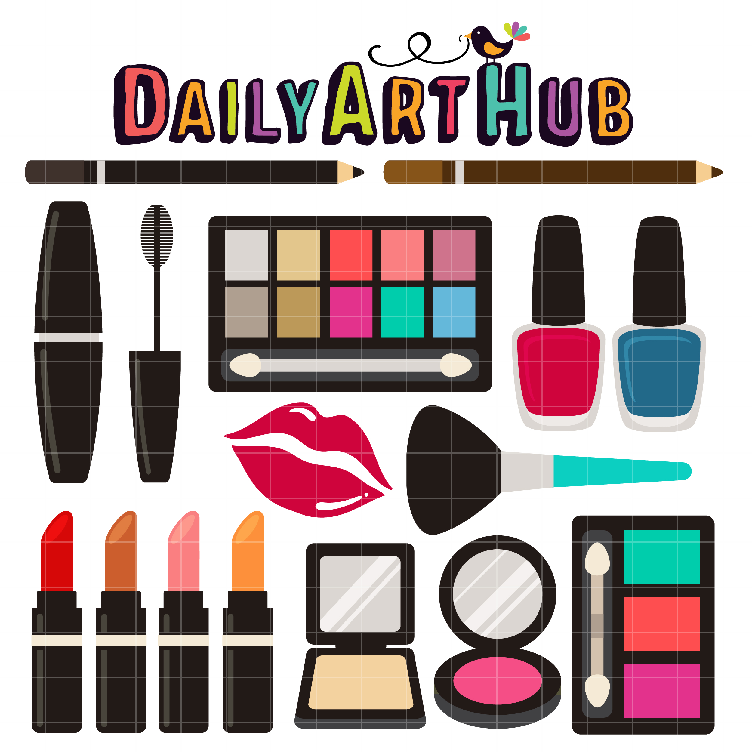 2500x2500 Make Up Kit Clip Art Set Daily Art Hub Free Clip Art Everyday