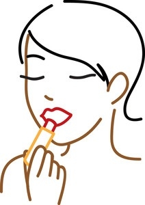 212x300 Girl Putting On Makeup Clip Art