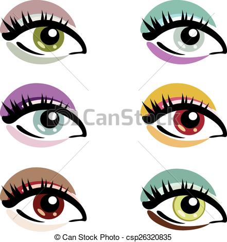 441x470 Makeup Eyes Set Of Vector Symbols Vectors