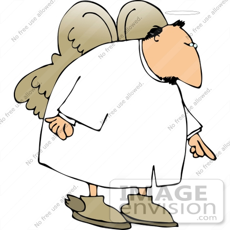 450x450 Male Angel Pointing Down Clipart