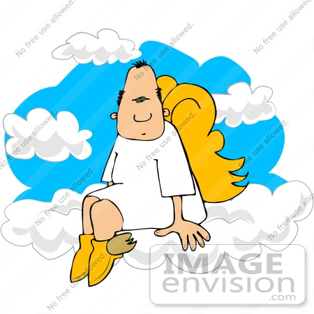 450x450 Male Angel Sitting On A Cloud Clipart