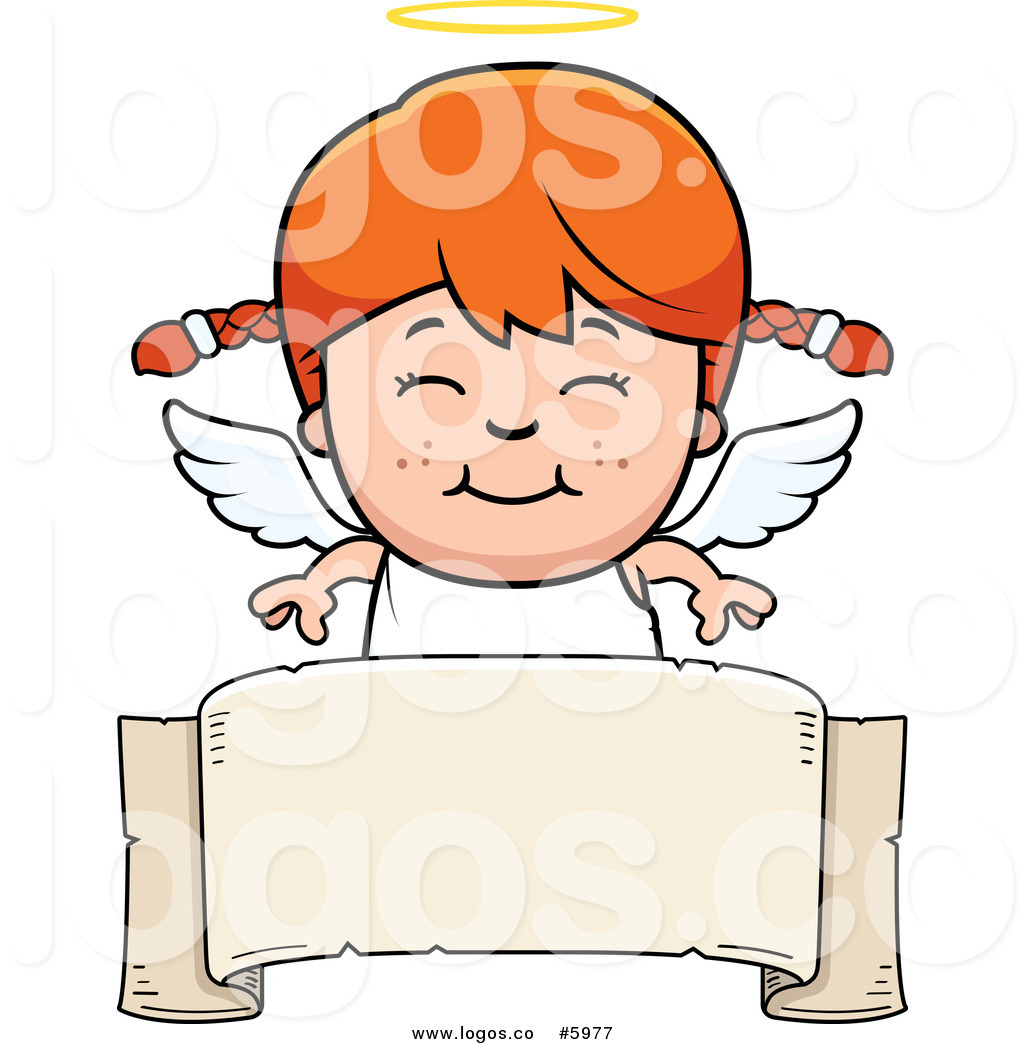 1024x1044 Royalty Free Vector Of A Logo Of A Smiling Red Haired Angel Girl