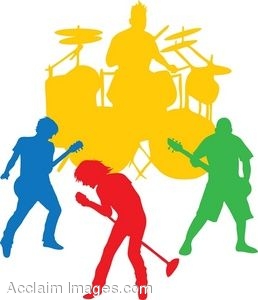 258x300 Clip Art Of The Silhouette Of An All Male Band