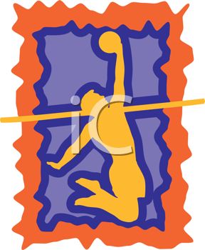 288x350 Volleyball Icon Of A Male Player Leaping Up To Hit The Ball