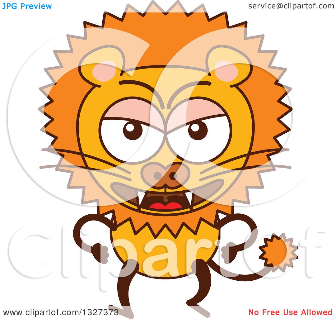 1080x1024 Clipart Of A Cartoon Angry Male Lion