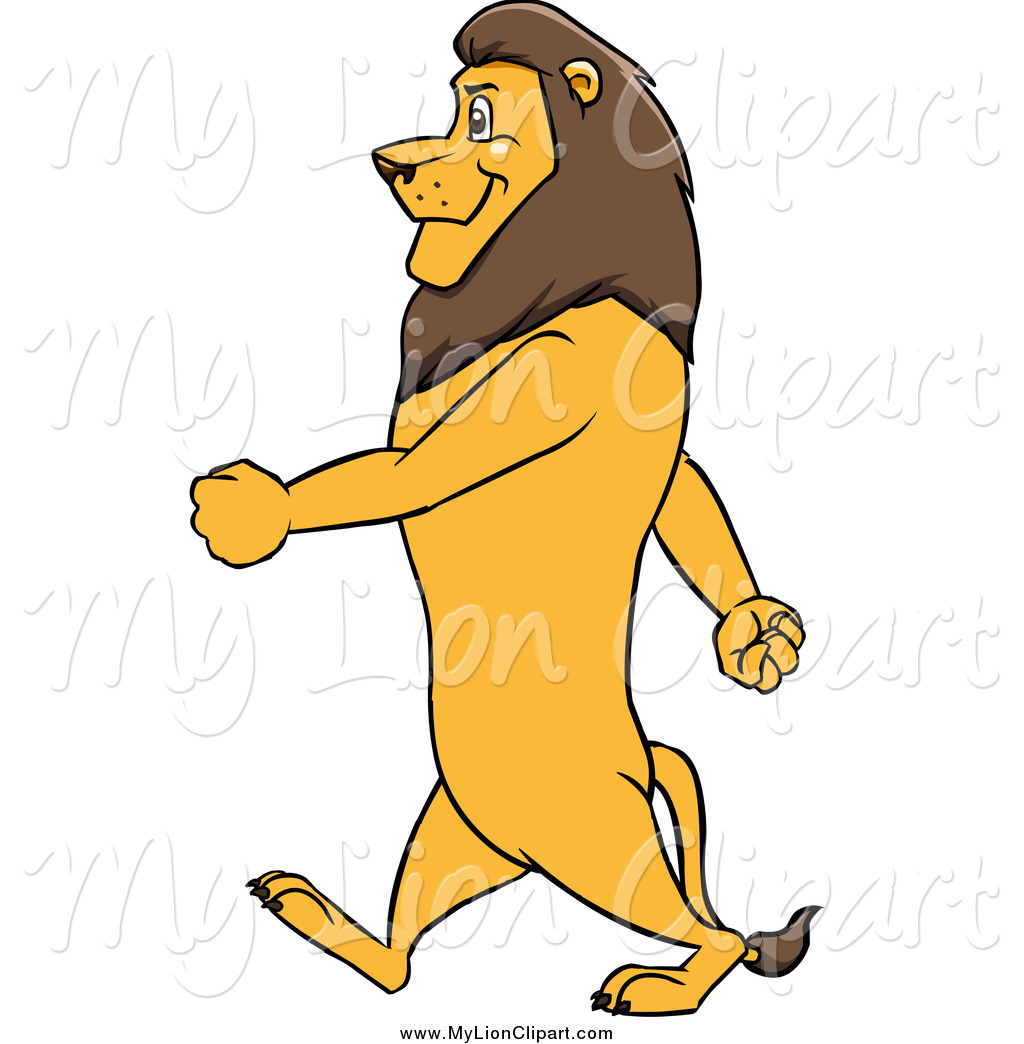 1024x1044 Clipart Of A Male Lion In Profile Walking Upright To The Left By