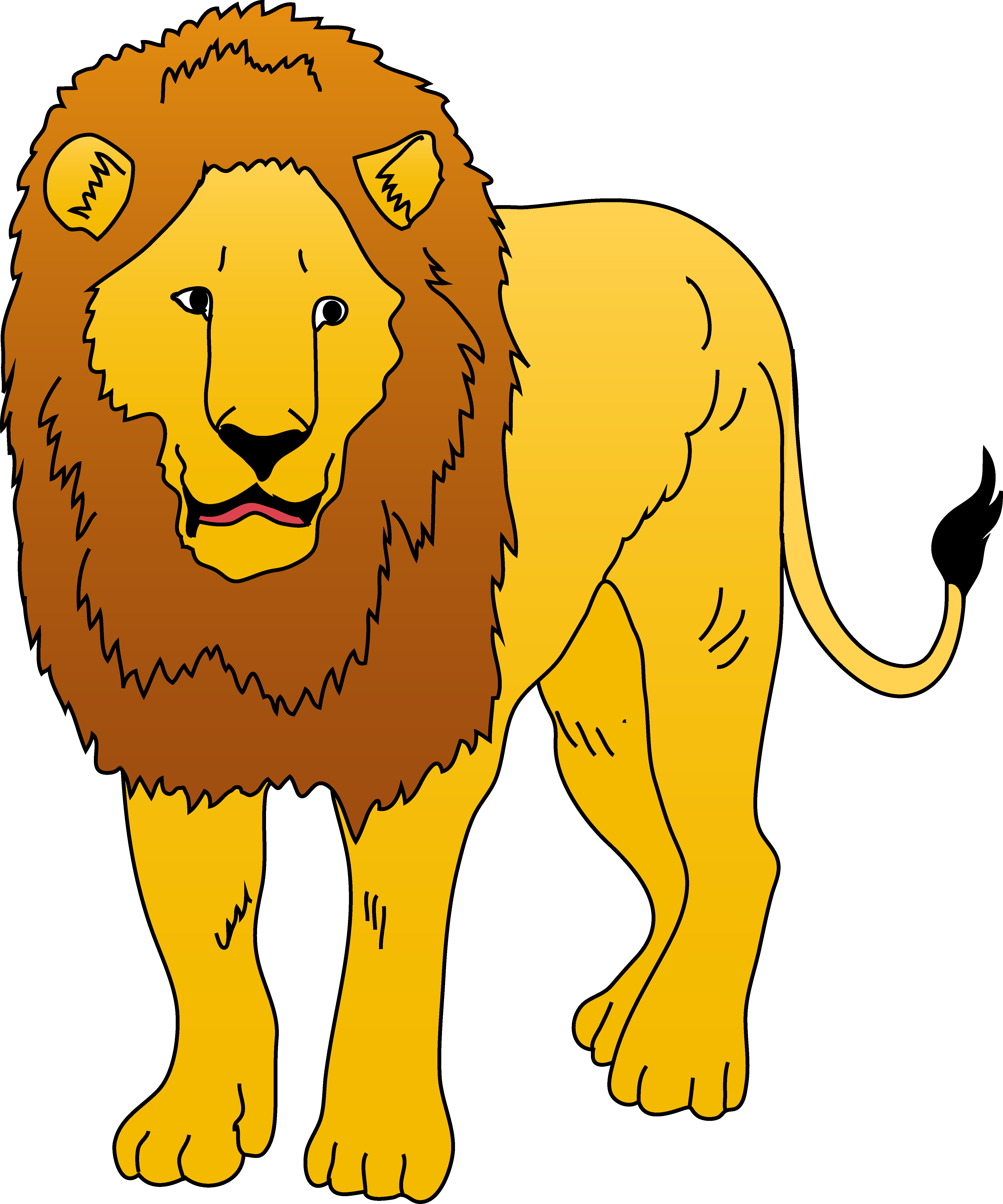 4464x5359 Golden Lion Clipart Illustration