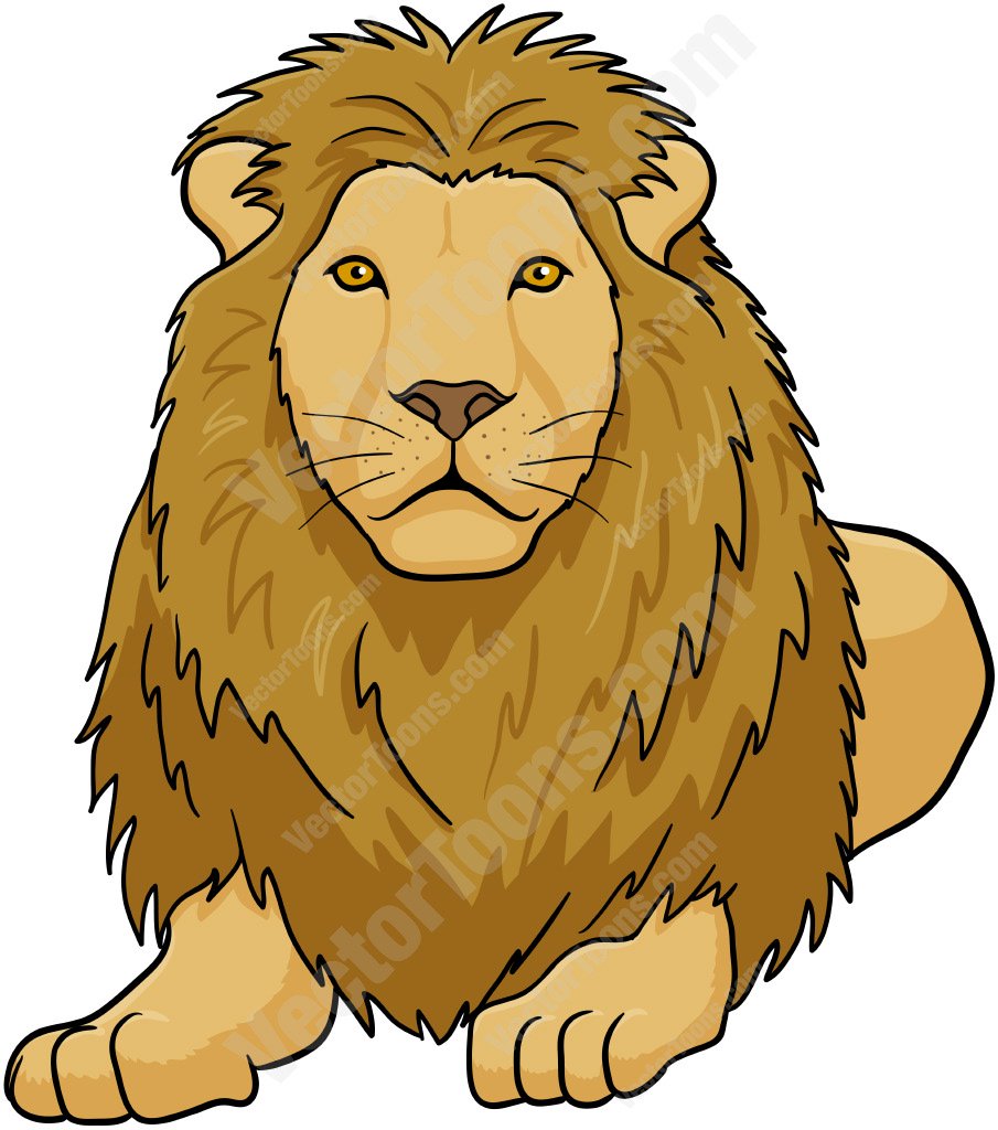 905x1024 Male Lion Lying Down Cartoon Clipart Vector Toons