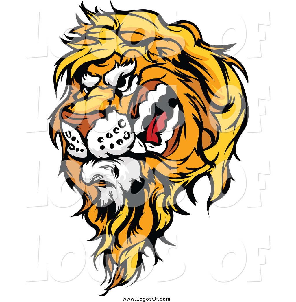 1024x1044 Vector Clipart Of A Snarling Male Lion Logo By Chromaco