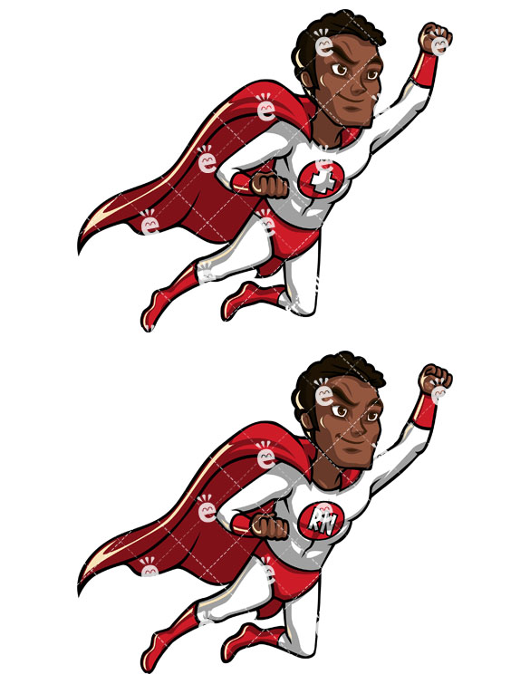 585x755 Black Male Nurse Superhero Flying Like Superman Cartoon Clipart