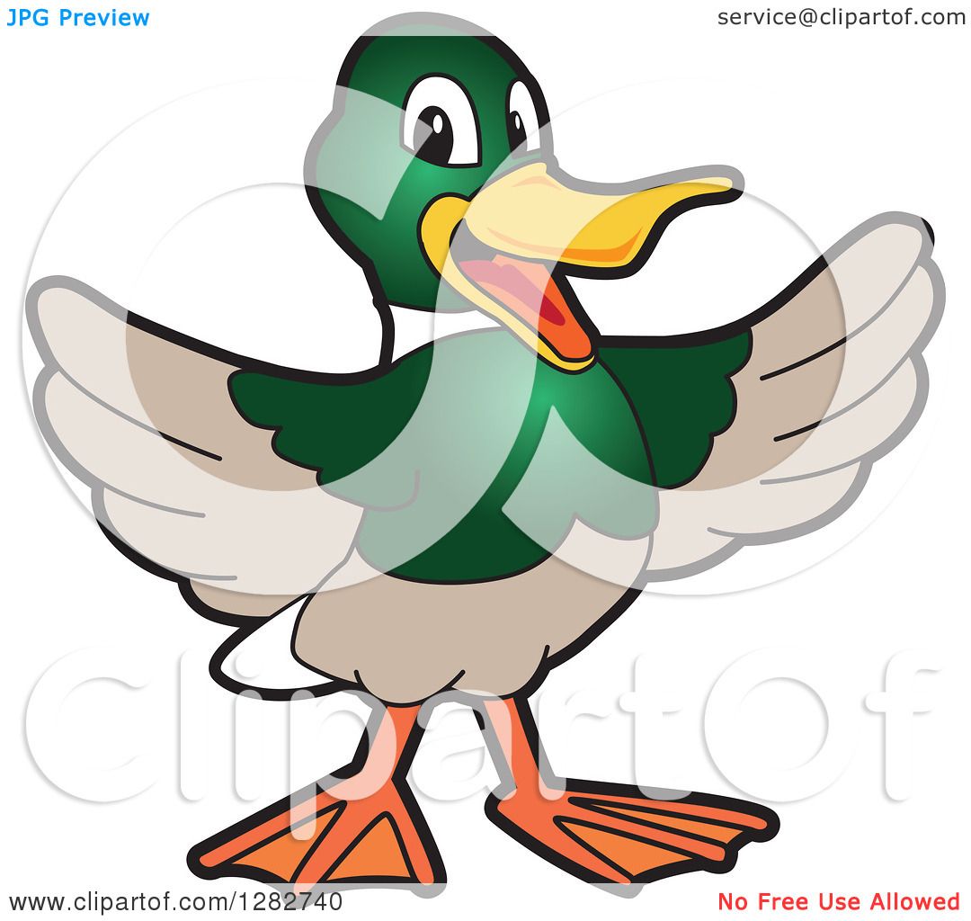 1080x1024 Clipart Of A Happy Welcoming Mallard Duck School Mascot Character