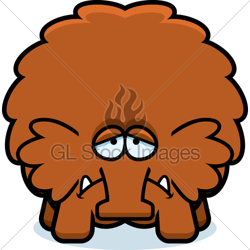 500x500 Sad Cartoon Woolly Mammoth Gl Stock Images