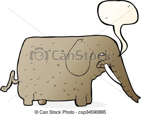 450x369 Cartoon Mammoth With Speech Bubble Eps Vectors