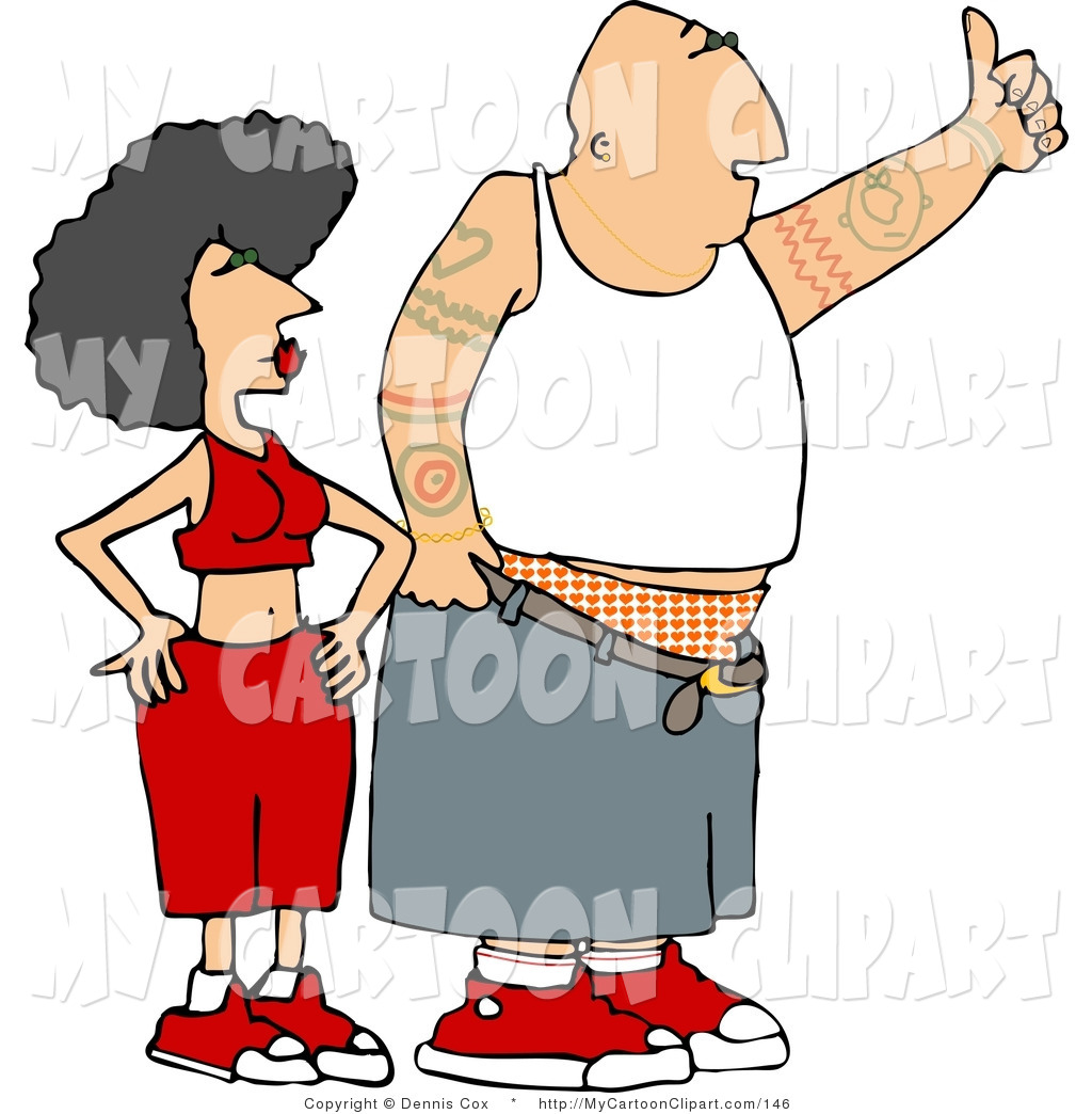 1024x1044 Clip Art Of A Gangster Man And Woman Trying To Hitch A Ride By