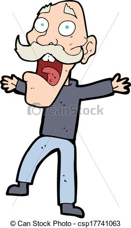 270x470 Cartoon Shocked Old Man Clip Art Vector