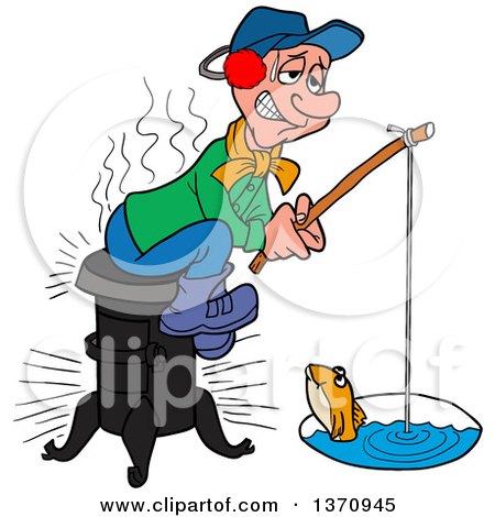 450x470 Clipart Illustration Of A Happy Greek Fisherman In A Boat, Reeling