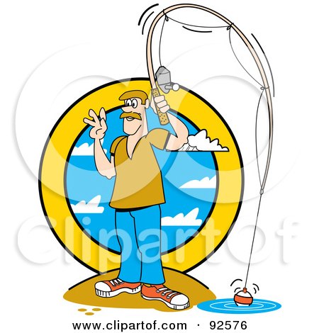 450x470 Royalty Free (Rf) Clipart Illustration Of A Man Standing On Shore