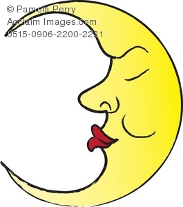 265x300 Man In The Moon Sleeping Royalty Free Clip Art Picture