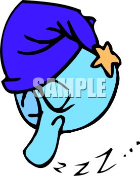 277x350 Royalty Free Clipart Image Snoring Man In The Moon With A Nightcap