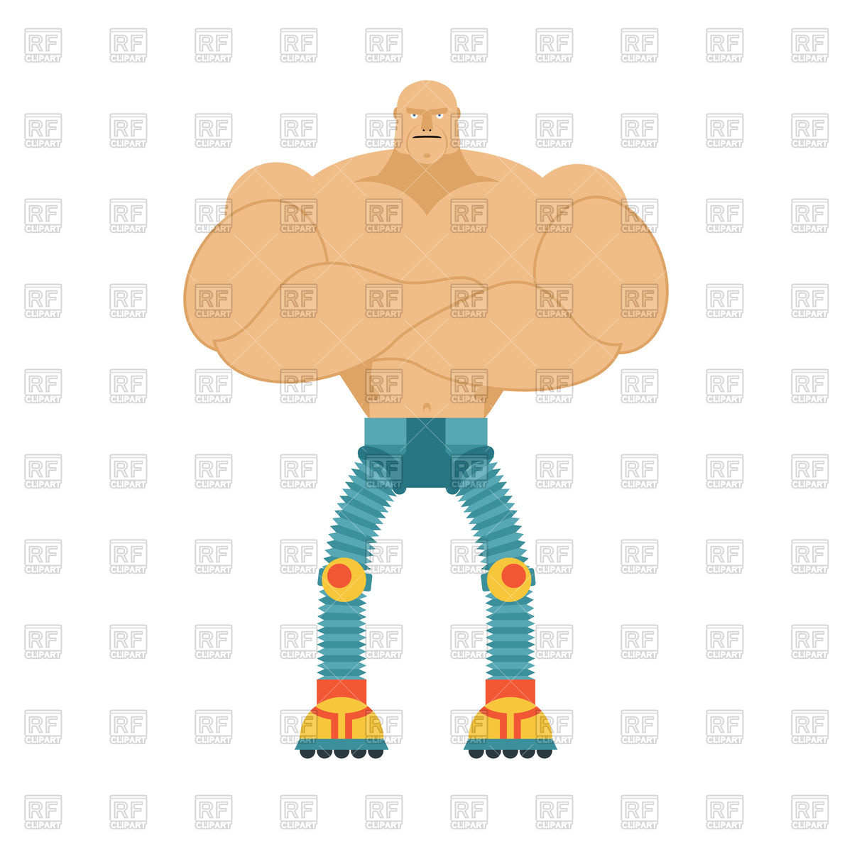 1200x1200 Bionic Robot With Mechanical Legs. Cyborg Man. Royalty Free Vector