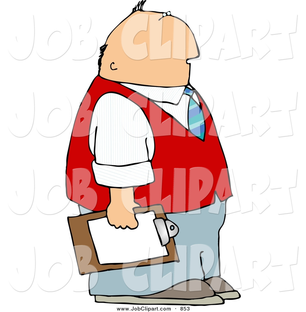 1024x1044 Job Clip Art Of A White Male Store Manager Holding A Clipboard