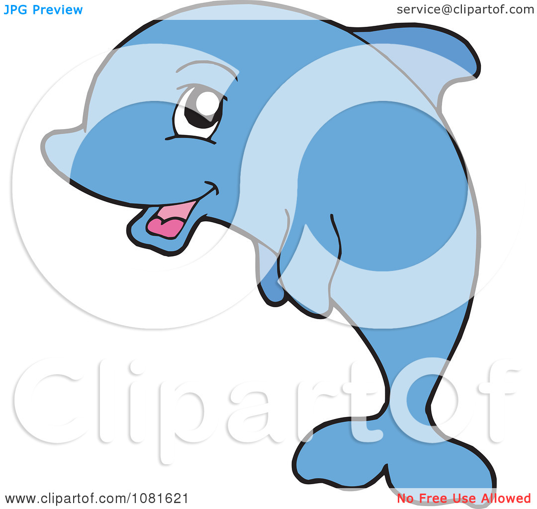 1080x1024 Blue Dolphin Clipart
