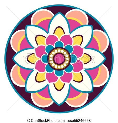 450x470 Isolated Decorative Vintage Mandala. Vector Illustration Clip
