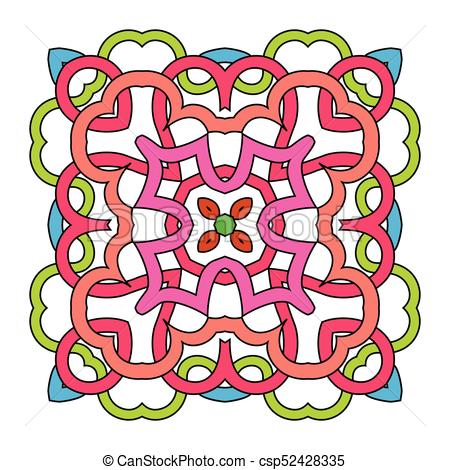 450x470 Ornamental Square Mandala On White Background Vectors