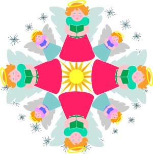300x302 Angels Mandala Christmas Ornament Paper Craft Or Clip Art