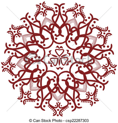 450x470 Mandala Design ,geometrically Aligned Stock Illustration