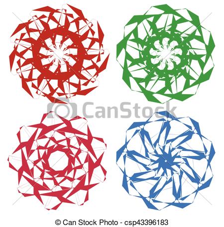 450x456 Set Of Circular Geometric Elements Minimal Mandalas Vector
