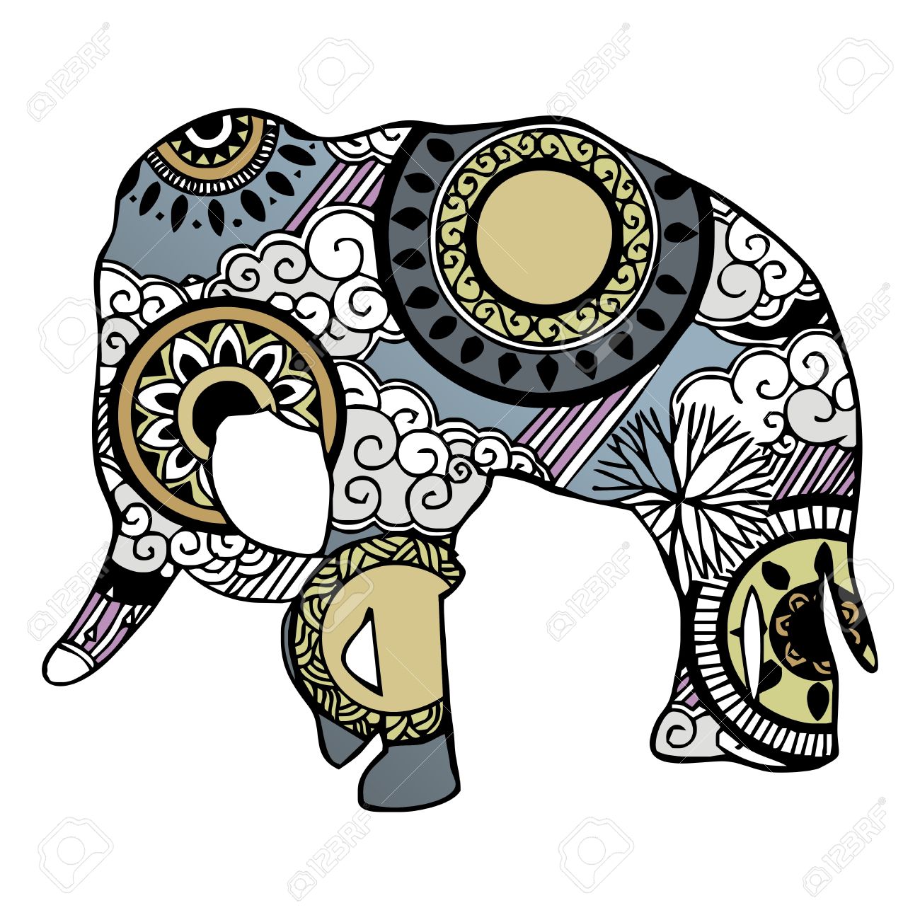 1300x1300 Elephant Mandala Clipart
