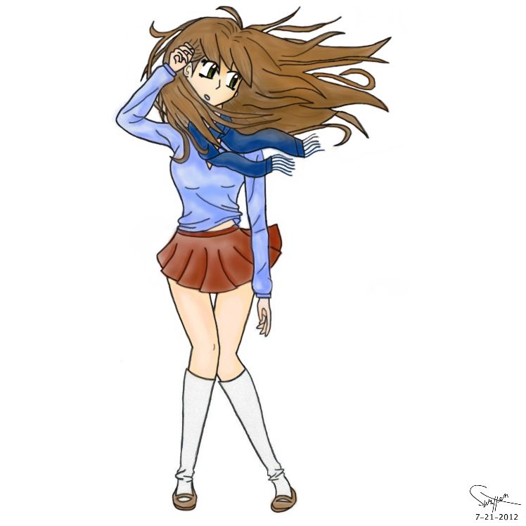 748x748 Girl With Wind Blown Hair By Savanahbanana