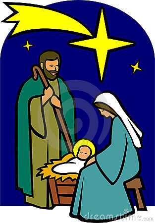 313x450 Clipart Christmas Holy Family Nativity Scene With Stock Vector