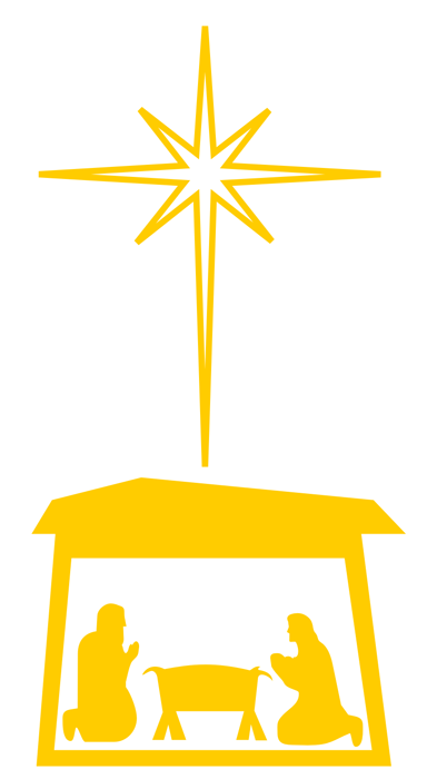 384x700 Bethlehem Star Manger Clipart