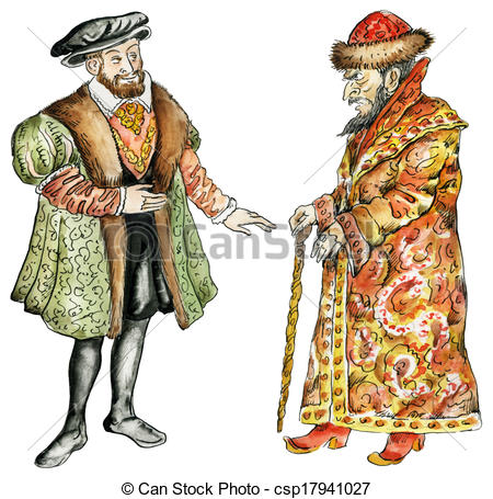 450x455 Kings Of Russia And France In16th Century Costumes Clip Art