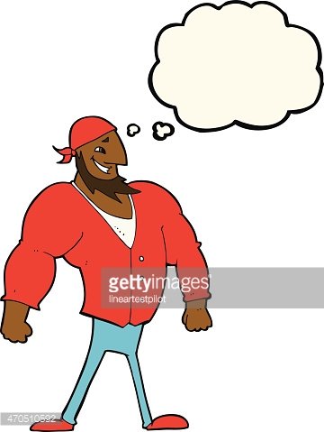 360x479 Cartoon Manly Sailor Man With Thought Bubble Premium Clipart