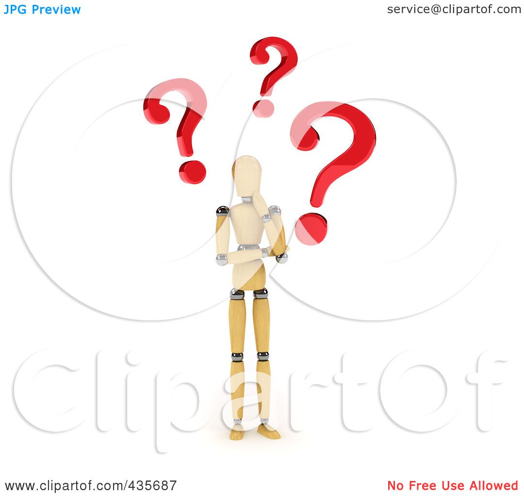 1080x1024 Royalty Free (Rf) Clipart Illustration Of A 3d Confused Wooden