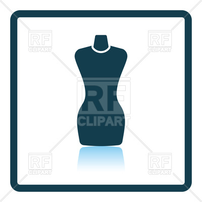 400x400 Shadow Reflection Design Of Tailor Mannequin Icon Royalty Free