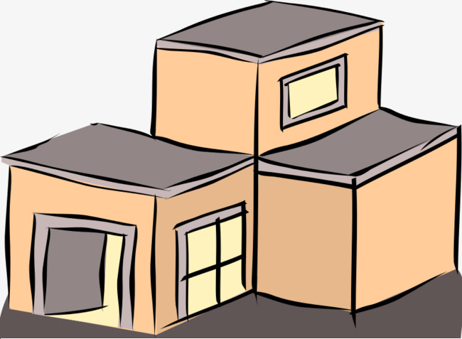 650x477 Two Small Western Style Cartoon, Cartoon, Mansion, Yellow Png
