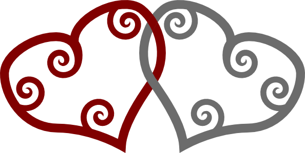 594x299 Red Silver Maori Hearts Interlinked Clip Art Free Vector 4vector