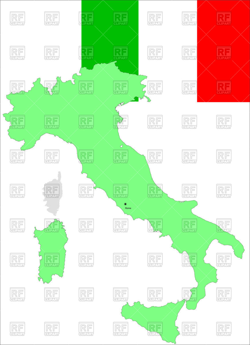 872x1200 Flag And Map Of Italy Royalty Free Vector Clip Art Image