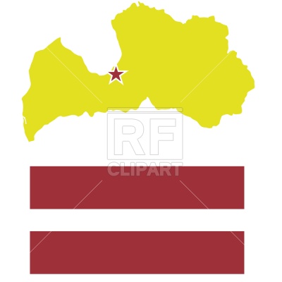 400x400 Latvia Map Outline And Flag Royalty Free Vector Clip Art Image
