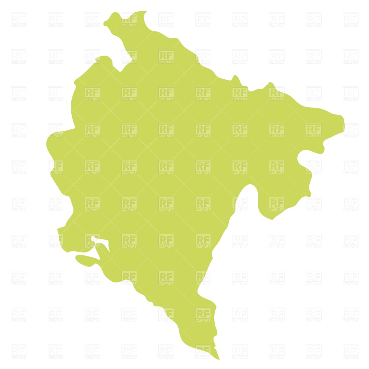 1200x1200 Montenegro Map Royalty Free Vector Clip Art Image