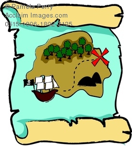 273x300 Clip Art Image Of A Cartoon Pirate's Map