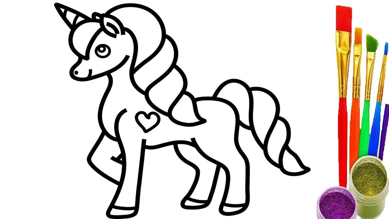 1280x720 Unicorn Colouring Pages