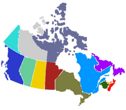 419x367 Coloured Map Of Canada